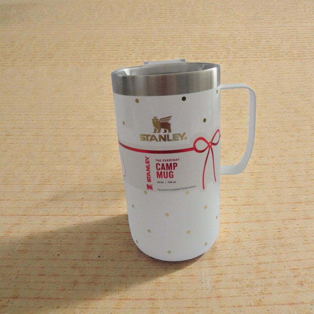 The Stanley Stay-Hot Camp Mug,24 oz, White Gold Frost,NWT, No box - Picture 2 of 11